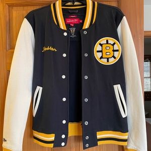 Boston Bruins vintage hockey varsity jacket womens rare